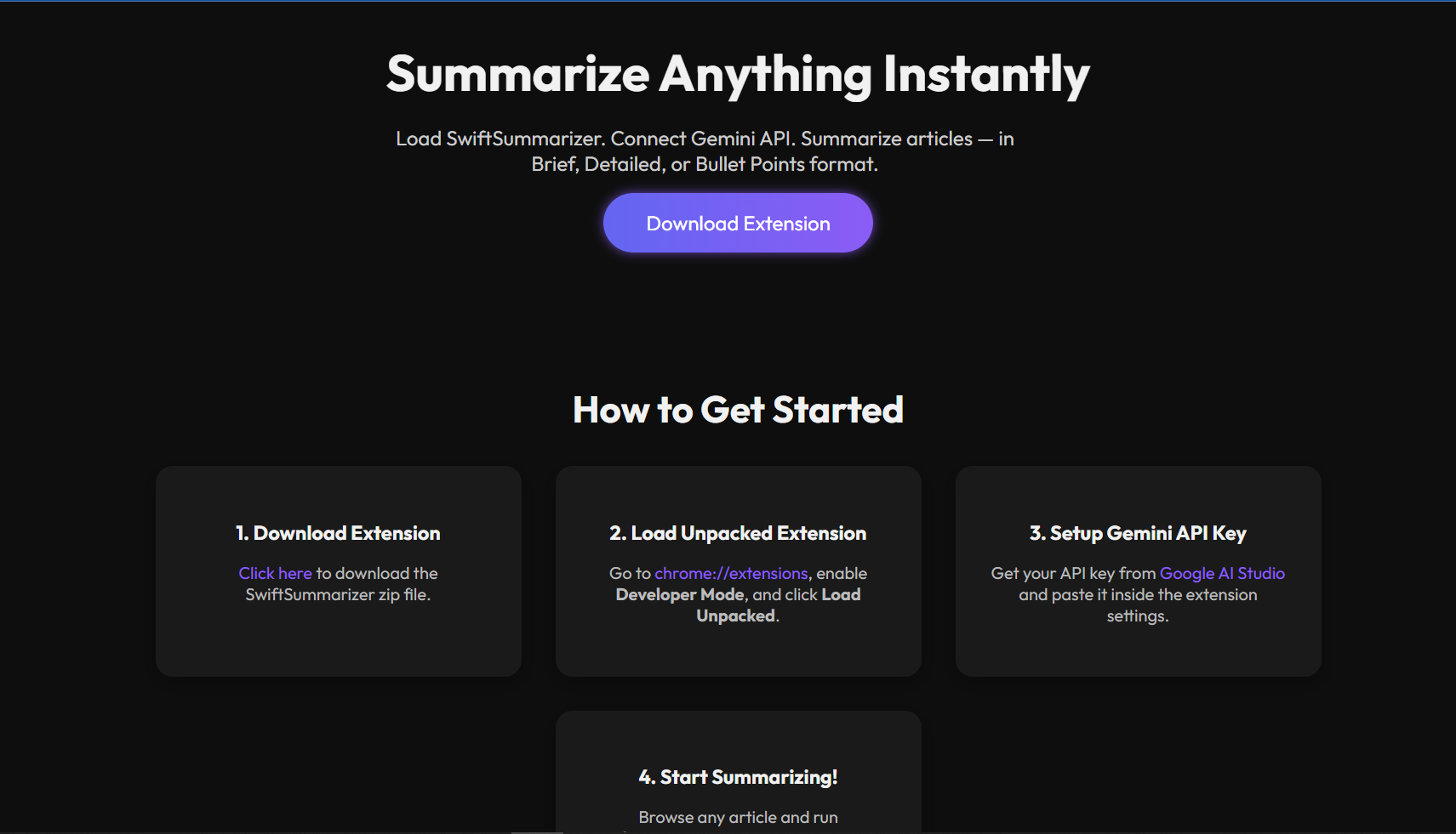 Swift Summarizer Project Thumbnail
